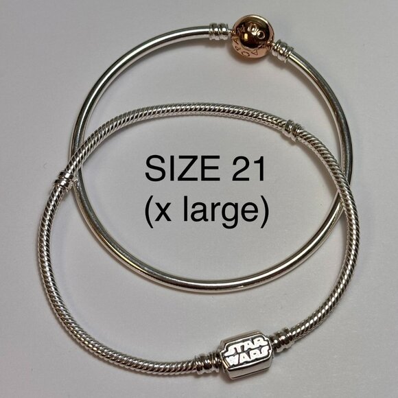 Set of 2 Sterling Silver & Rose Gold Pandora Bracelets - Picture 1 of 1